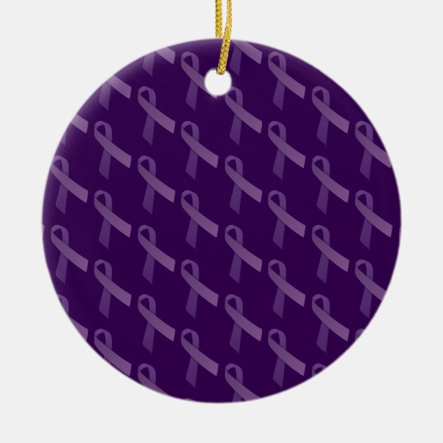 Epilepsie Bewusstsein Lila Ribbon Keramikornament (Vorne)