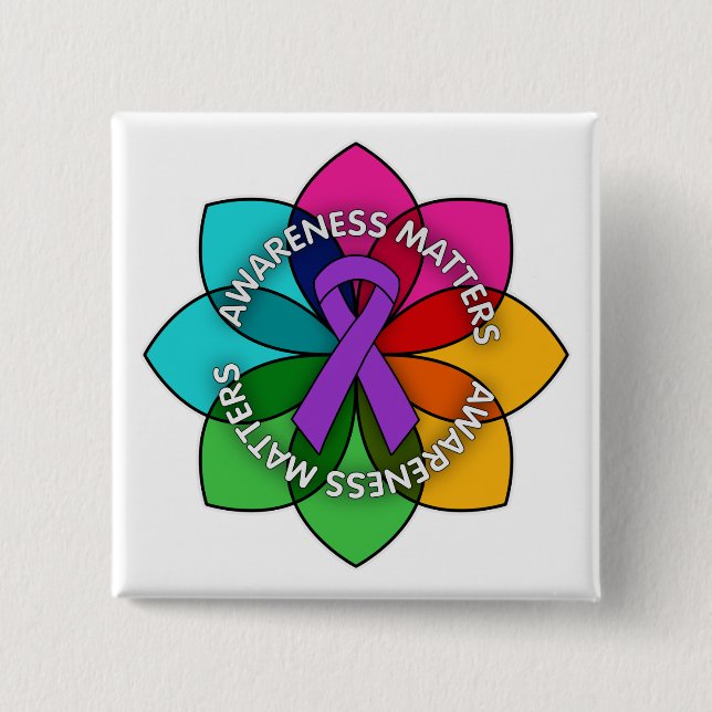 Epilepsie Bewusstsein Materie Petals Button (Vorderseite)