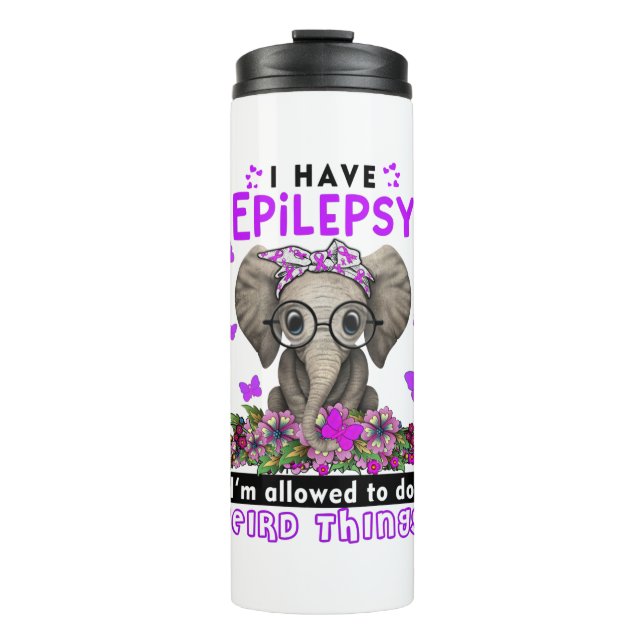 Epilepsie Bewusstsein Monat Band Geschenke Thermosbecher (Vorderseite)