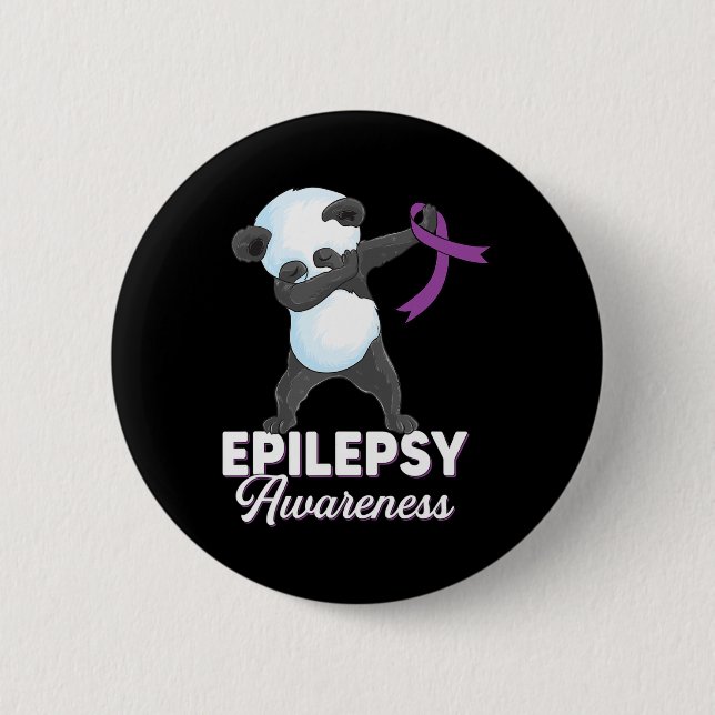 Epilepsie Bewusstsein Monat Dabbing Panda Epilepsi Button (Vorderseite)
