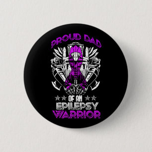 Epilepsie Bewusstsein Monat Proud Vater Lila Ribbo Button