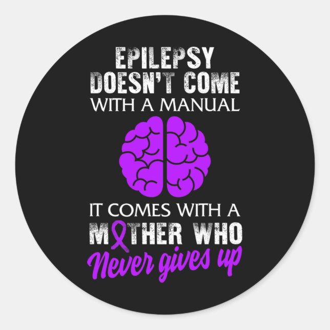 Epilepsie Bewusstsein Mutter Lila Schleimhaut Runder Aufkleber (Vorderseite)