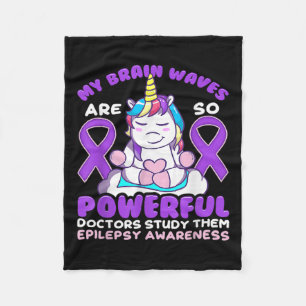 Epilepsie Bewusstsein Niedlich Unicorn Lila Ribbon Fleecedecke