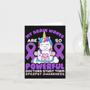 Epilepsie Bewusstsein Niedlich Unicorn Lila Ribbon Karte