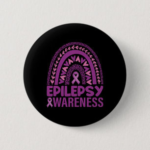 Epilepsie Bewusstsein Rainbow Lila Ribbon Männer F Button