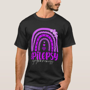 Epilepsie-Bewusstsein-Regenbogen Purpur .co T-Shirt