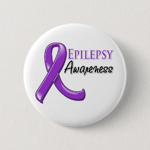 Epilepsie Bewusstsein Ribbon Button