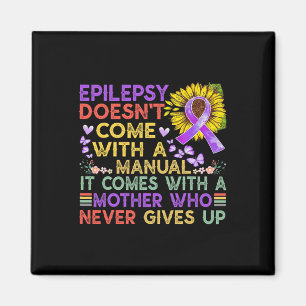 Epilepsie-Bewusstsein Sonnenblume Krieger Lila Vin Magnet