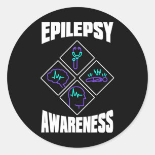 Epilepsie-Bewusstsein Spezialisiert Epileptischer Runder Aufkleber