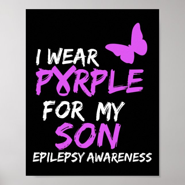 Epilepsie Bewusstsein trage ich Lila für meinen So Poster (Vorne)