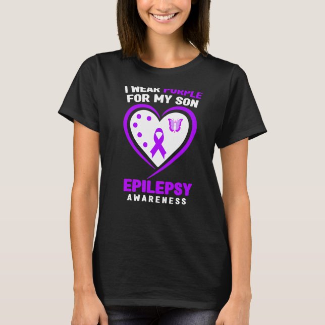 Epilepsie Bewusstsein trage ich lila für meinen So T-Shirt (Vorderseite)