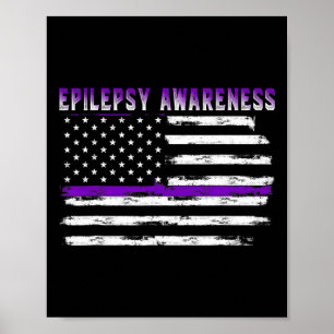Epilepsie-Bewusstsein USA-Flagge Amerikanische Epi Poster