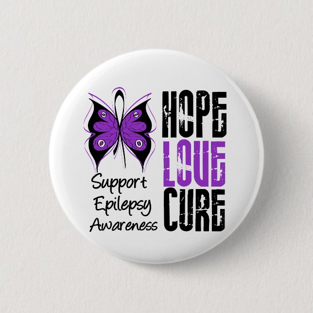 Epilepsie-Bewusstseins-Hoffnungs-Liebe-Heilung Button (Vorderseite)