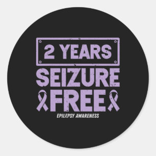 Epilepsie-Bewusstseins-Schleife 2 Jahre Anfallsfre Runder Aufkleber