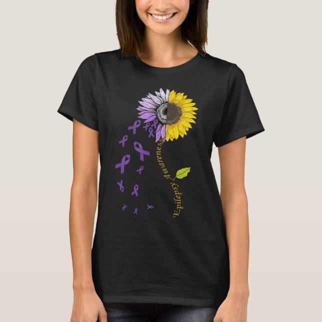 Epilepsie-Bewusstseins-Sonnenblume T-Shirt (Vorderseite)
