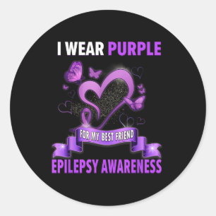 Epilepsie Bewusstseinsbildung Shirts, die ich Lila Runder Aufkleber