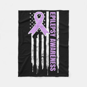 Epilepsie-Bewusstseinsdesign Patriotisch Us Amerik Fleecedecke