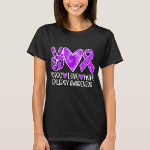 Epilepsie Bewusstseinsmonat Lila Liebe des Frieden T-Shirt