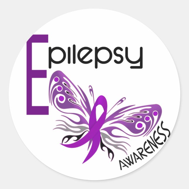 Epilepsie BUTTERFLY 3 Runder Aufkleber (Vorderseite)