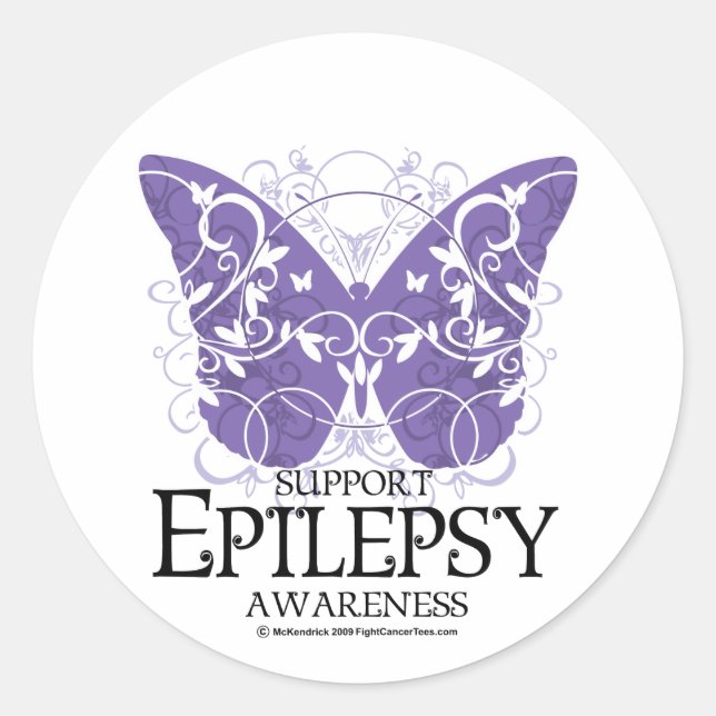 Epilepsie Butterfly Runder Aufkleber (Vorderseite)