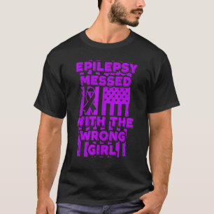 Epilepsie, die mit der falschen Flagge des Mädchen T-Shirt