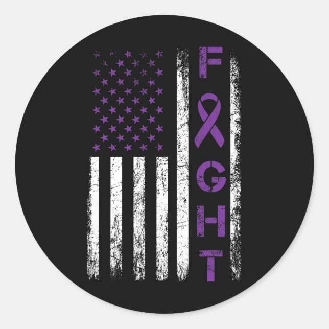 Epilepsie Fighter USA Flag - Kampf Epilepsie Aware Runder Aufkleber (Vorderseite)