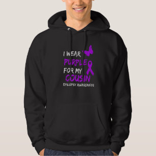 Epilepsie Ich trage Lila für meine Cousine Schleif Hoodie