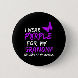 Epilepsie Ich Trage Lila Für Meine Oma-Schleife Button