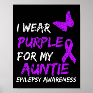 Epilepsie Ich trage Lila für meine Tante Ribbon 1 Poster