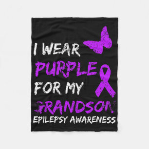 Epilepsie Ich Trage Lila Für Meinen Enkel Ribbon Fleecedecke