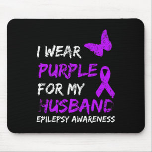 Epilepsie Ich trage Lila für meinen Mann Ribbon Mousepad