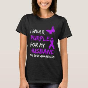 Epilepsie Ich trage Lila für meinen Mann Ribbon T-Shirt