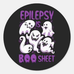 Epilepsie ist Boo Sheet Lila Boos Funny Halloween Runder Aufkleber