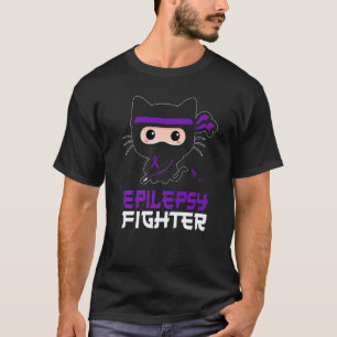Epilepsie-Kämpfer-Ninja-Kitty-Katze Epileptische T-Shirt