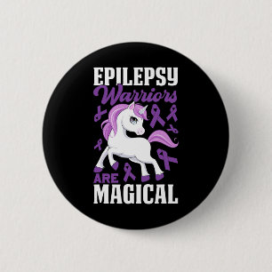 Epilepsie-Krieger sind magisch Lila Band und UNO Button