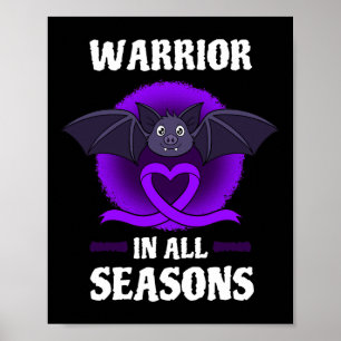 Epilepsie Lila Bewusstsein Ribbon Krieger Bat Hall Poster