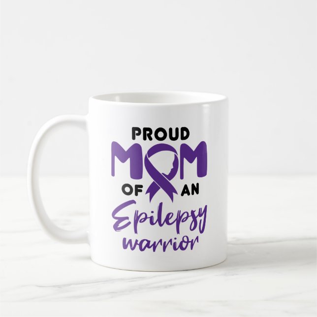 Epilepsie Mama Proud Mama eines Epilepsie-Kriegers Kaffeetasse (Links)