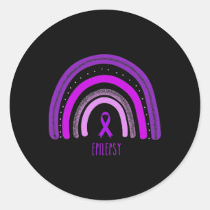 Epilepsie Rainbow Awareness Lila Multifunktionslei Runder Aufkleber