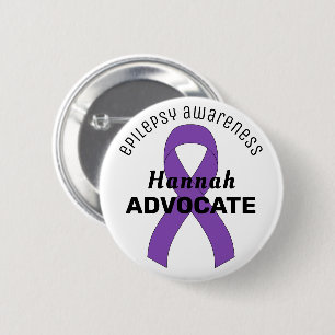 Epilepsie Ribbon White Button