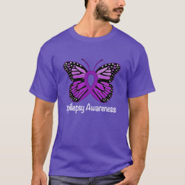 Epilepsie-Schmetterlings-Bewusstseins-Band T-Shirt