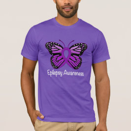 Epilepsie-Schmetterlings-Bewusstseins-Band T-Shirt
