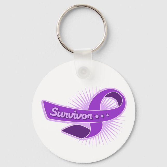 Epilepsie Survivor Ribbon Schlüsselanhänger (Vorderseite)