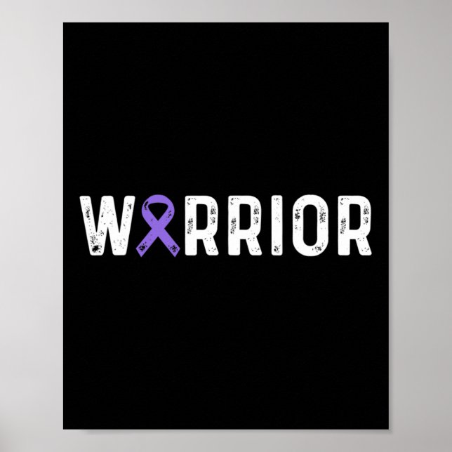 Epilepsie Warrior Awareness Lila Ribbon Men und W Poster (Vorne)