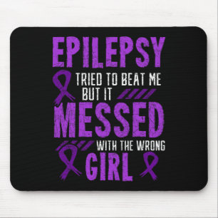 Epilepsie Warrior Day Epileptic Girl Lila Survivo Mousepad