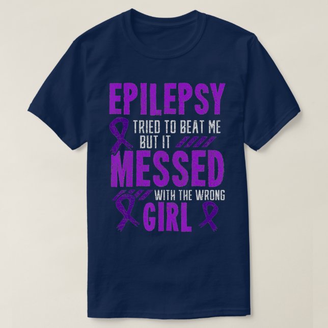 Epilepsie Warrior Day Epileptic Girl Lila Survivo T-Shirt (Design vorne)