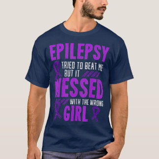 Epilepsie Warrior Day Epileptic Girl Lila Survivo T-Shirt