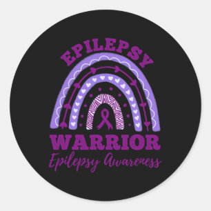 Epilepsie Warrior Epilepsie Awareness Rainbow Runder Aufkleber