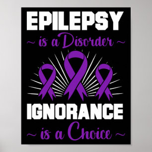 Epilepsie Warrior Epileptic Day Lila Ribbon Epilep Poster