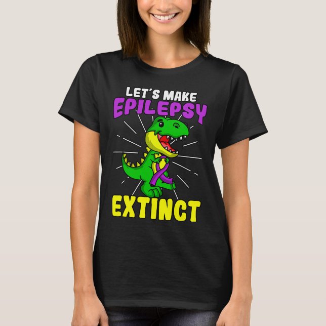 Epilepsie Warrior Epileptic Extinct Dinosaurier Se T-Shirt (Vorderseite)