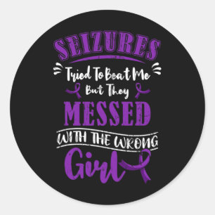 Epilepsie Warrior Epileptic Girl Seizure Disruptio Runder Aufkleber